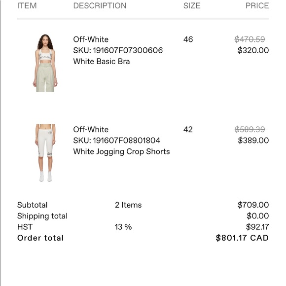 Authentic off -white two piece set sz: M - Picture 3 of 3